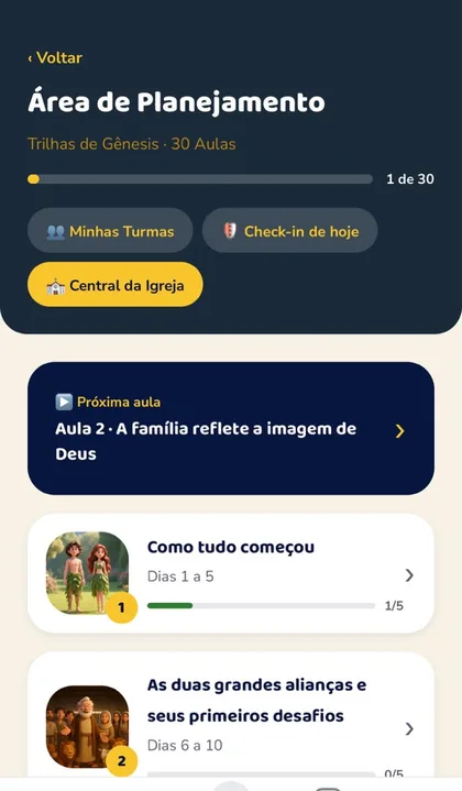 Tela Área de Planejamento