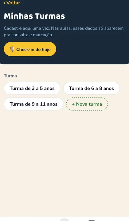 Tela Minhas Turmas