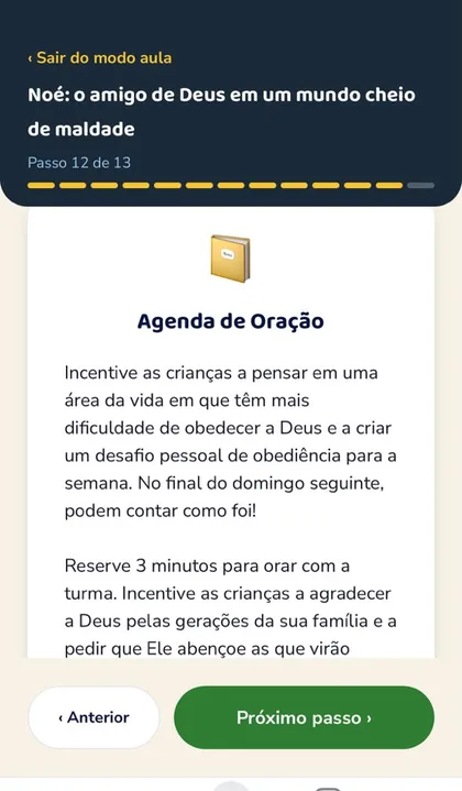 Tela agenda de oração